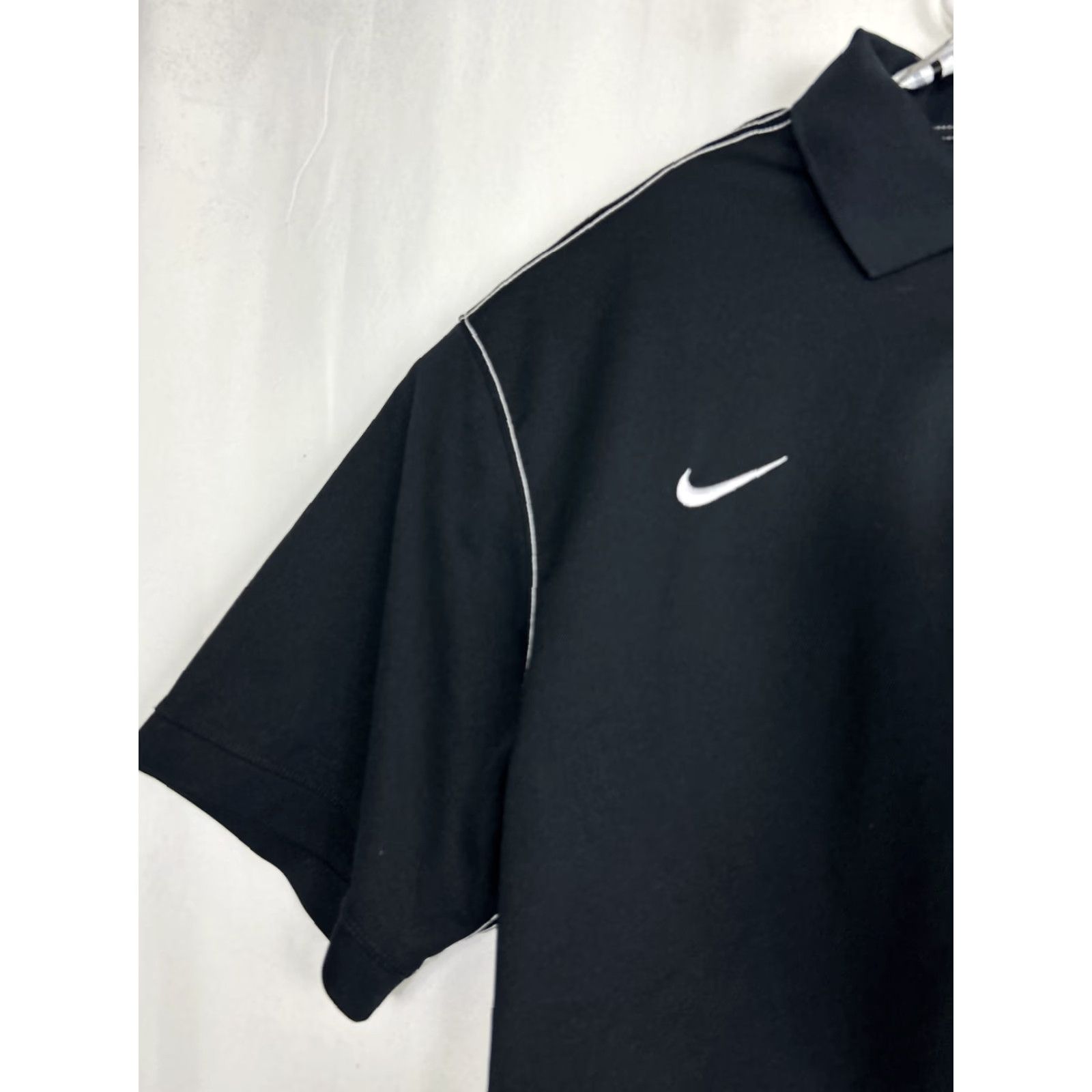 Nike Nike Golf DRI-FIT Mens XL Black Polo Embroidered DX1 Logo Sleeve 90s? Size US XL / EU 56 / 4 - 2 Thumbnail