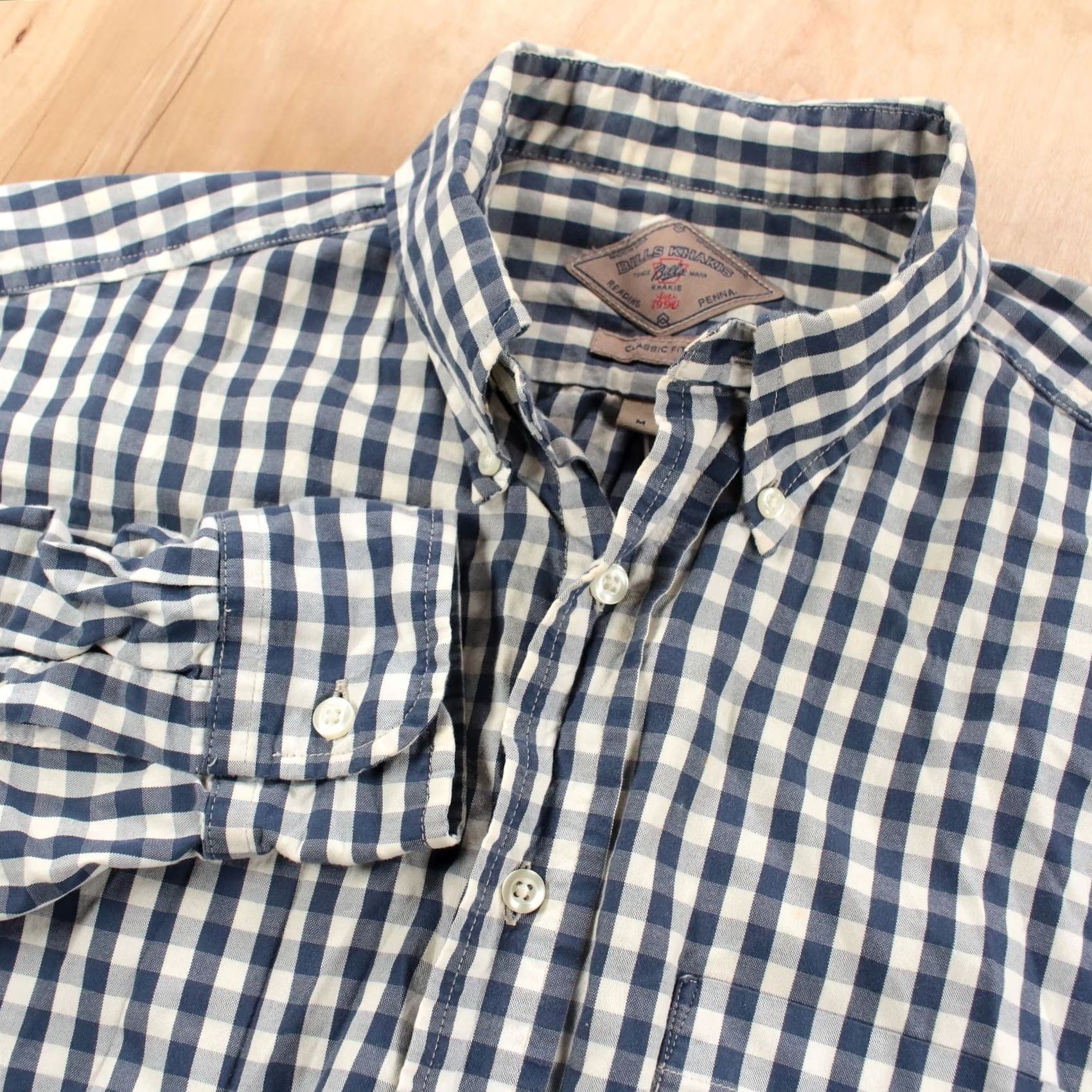 Bills Khakis Bills Khakis Blue Gingham Shirt MEDIUM Long Sleeve Mens Size US M / EU 48-50 / 2 - 2 Thumbnail