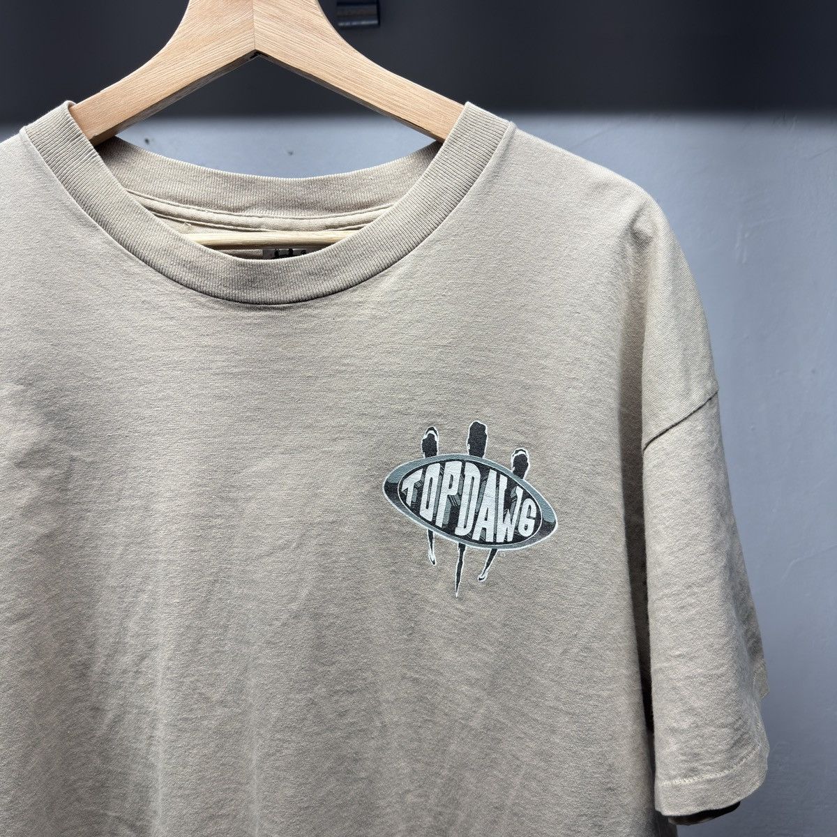 Vintage 90s Top Dawg Bulldog Shirt Beige ERD Grunge Chrome WCC Band Size US XL / EU 56 / 4 - 7 Thumbnail