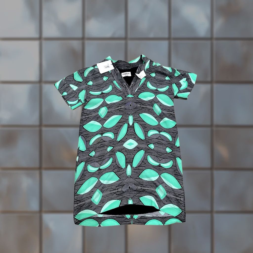 Essentiel Antwerp NWT Essentiel Antwerp Graphic Print Mini Dress Size EU 44 US 12 Green Short Sheath Womens 12 Size XL / US 12-14 / IT 48-50 - 1 Thumbnail