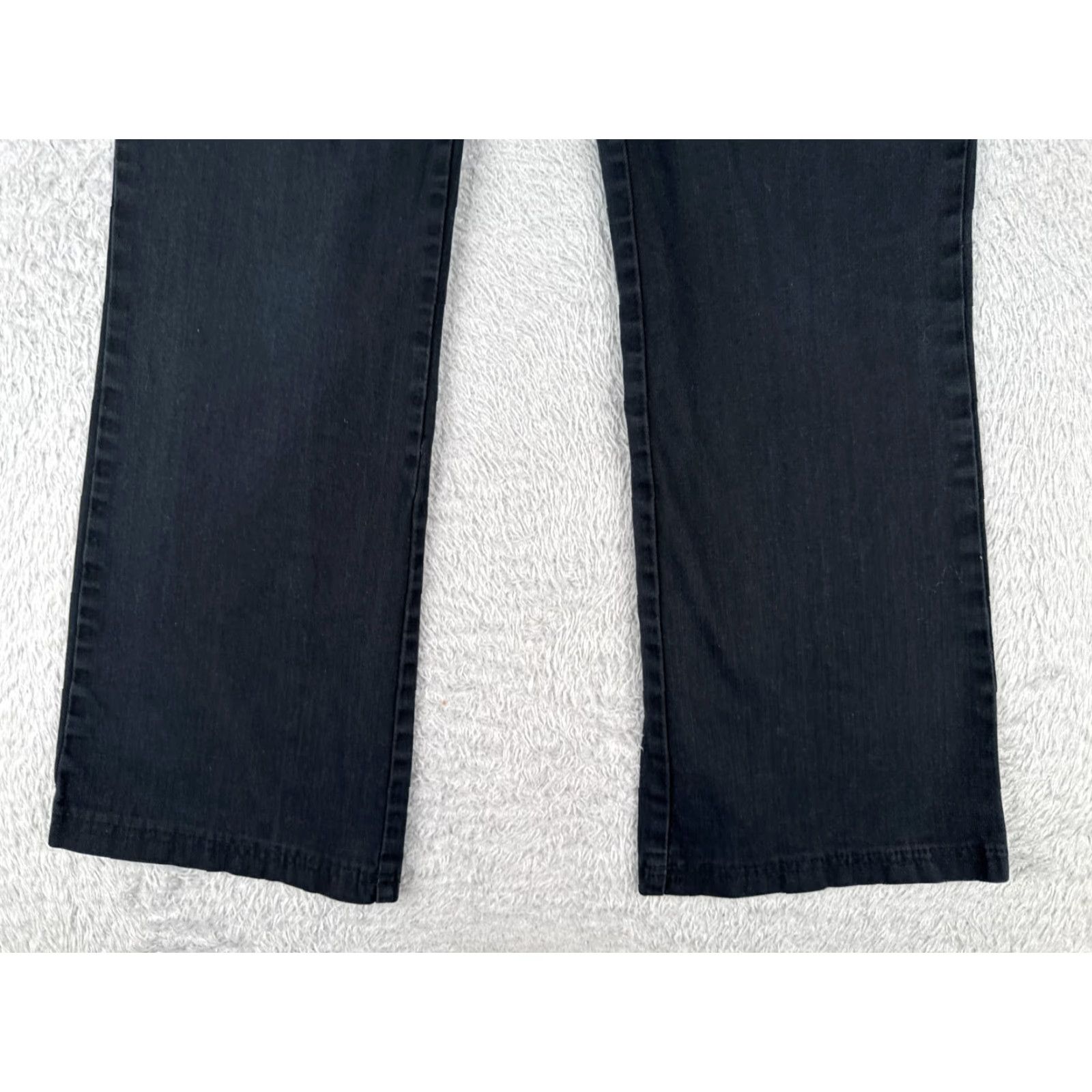 Denime Gianto Jeans Women Bootcut 6 Black Denim 28x31 Mid Rise 5-Pocket Cotton Stretch Flap Pocket Zipper Button Modern Jeans Womens Size 28" / US 6 / IT 42 - 2 Thumbnail