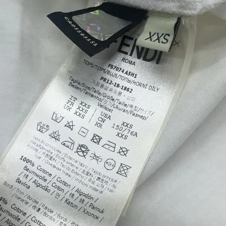 Fendi Fendi Logo Print Short Sleeve T-Shirt for Women -2507 Size XXS / US 00 / IT 34 - 3 Thumbnail