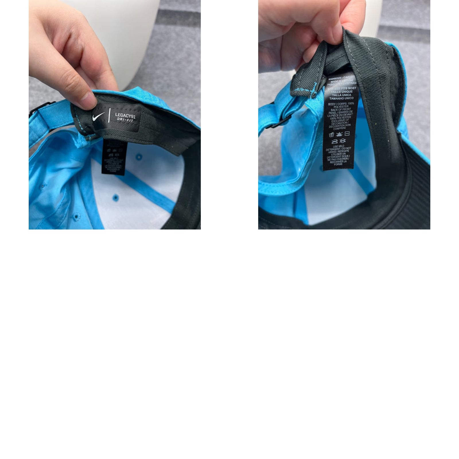 Nike Nike Hat Cap Strap Back Adult Blue Swoosh Logo Legacy91 Dri-Fit 100% Polyester Cap Nike Bal(ance) - adjust to allowed words. Size ONE SIZE - 9 Thumbnail