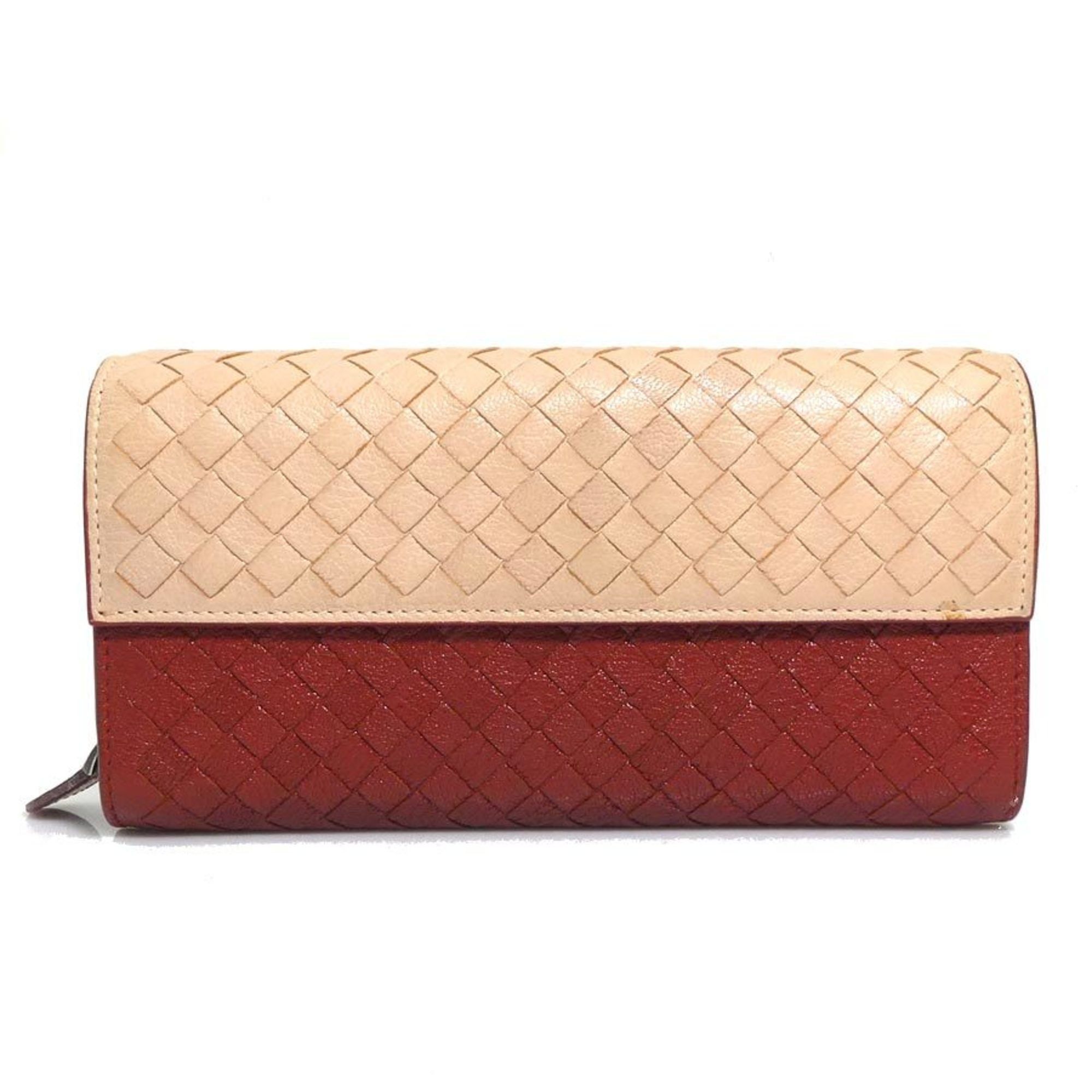 Bottega Veneta Bottega Veneta Intrecciato Leather Long Wallet in Brown and Beige for Men Women, H31378a Size ONE SIZE - 1 Thumbnail
