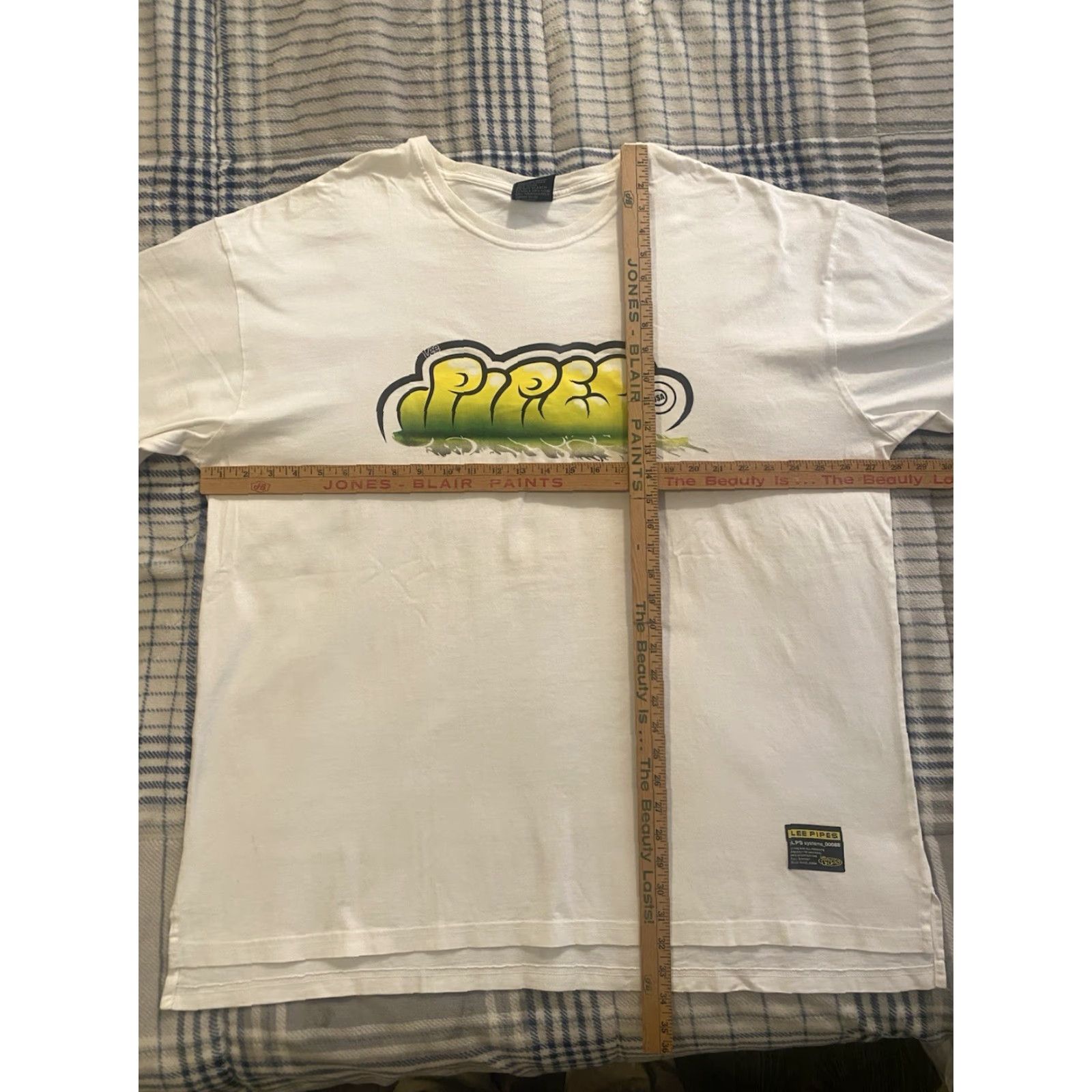 Lee VINTAGE Lee Pipes Graffiti Spell Out Double-Sided T Shirt 3XL White Men Short Sleeve Crew Neck Graphic Print 90s Grunge Hip Hop Shirts shirts Size US XXL / EU 58 / 5 - 5 Thumbnail