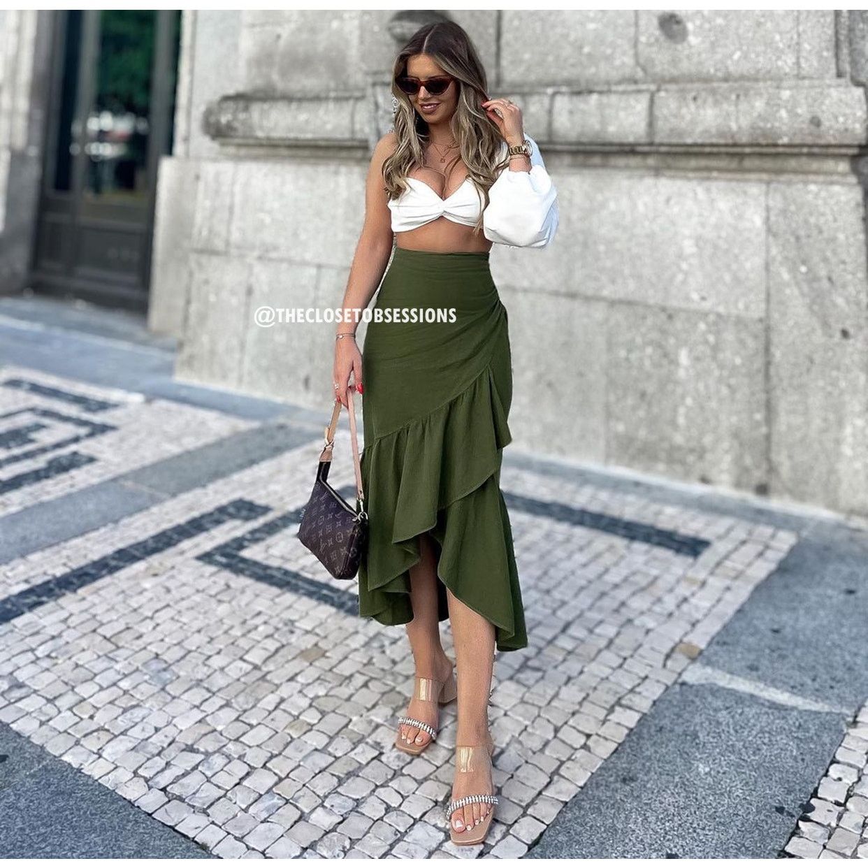 Zara ZARA Linen Blend Asymmetrical Skirt NWT Size 33" - 7 Thumbnail