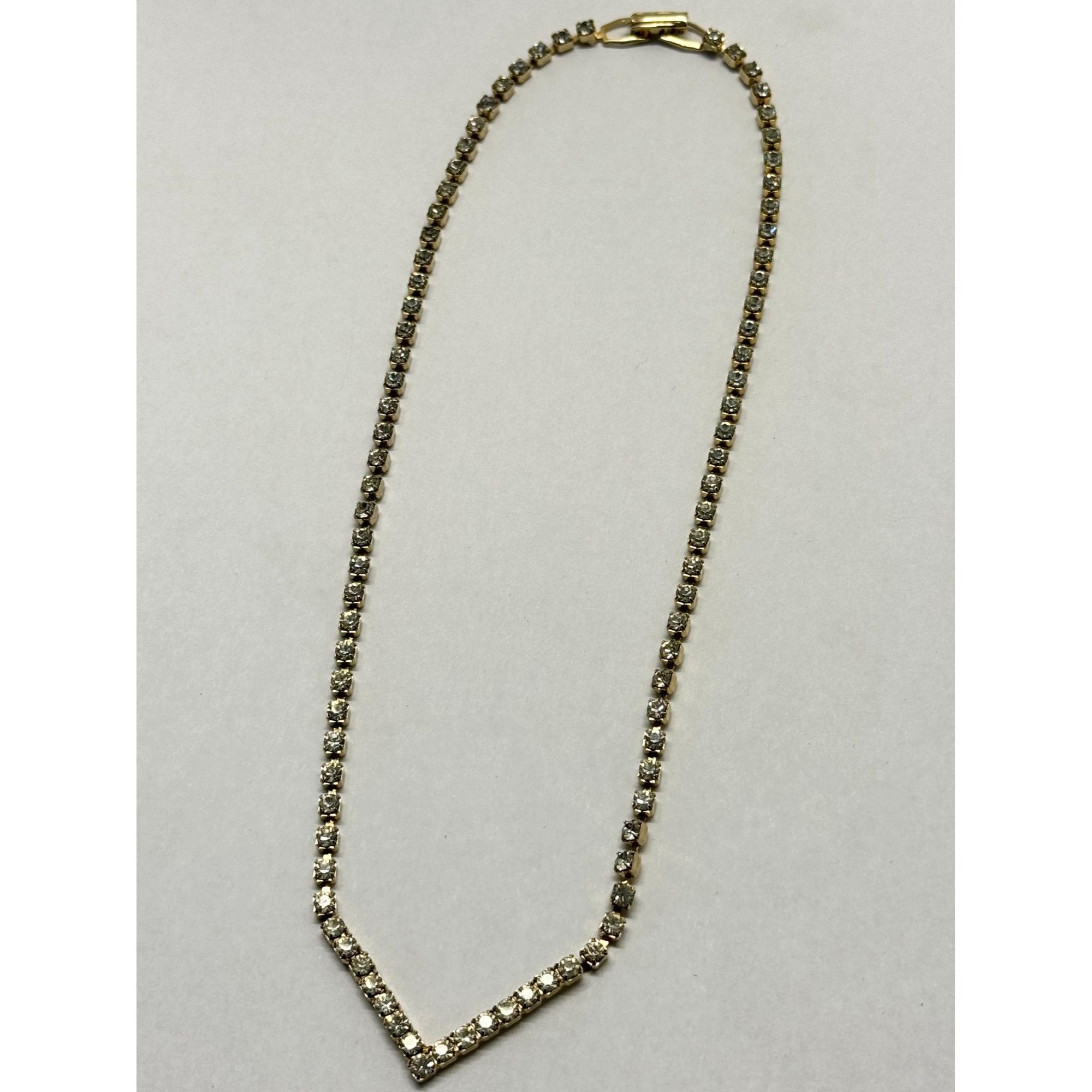 Vintage Vintage gold v rhinestone collar necklace Size ONE SIZE - 3 Thumbnail