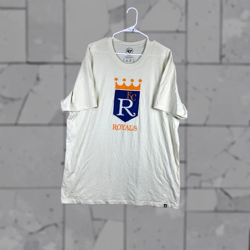 Vintage '47 Brand KC Royals MLB Shield Logo Tee Shirt Mens XXL Cream Size US XXL / EU 58 / 5 - 1 Thumbnail