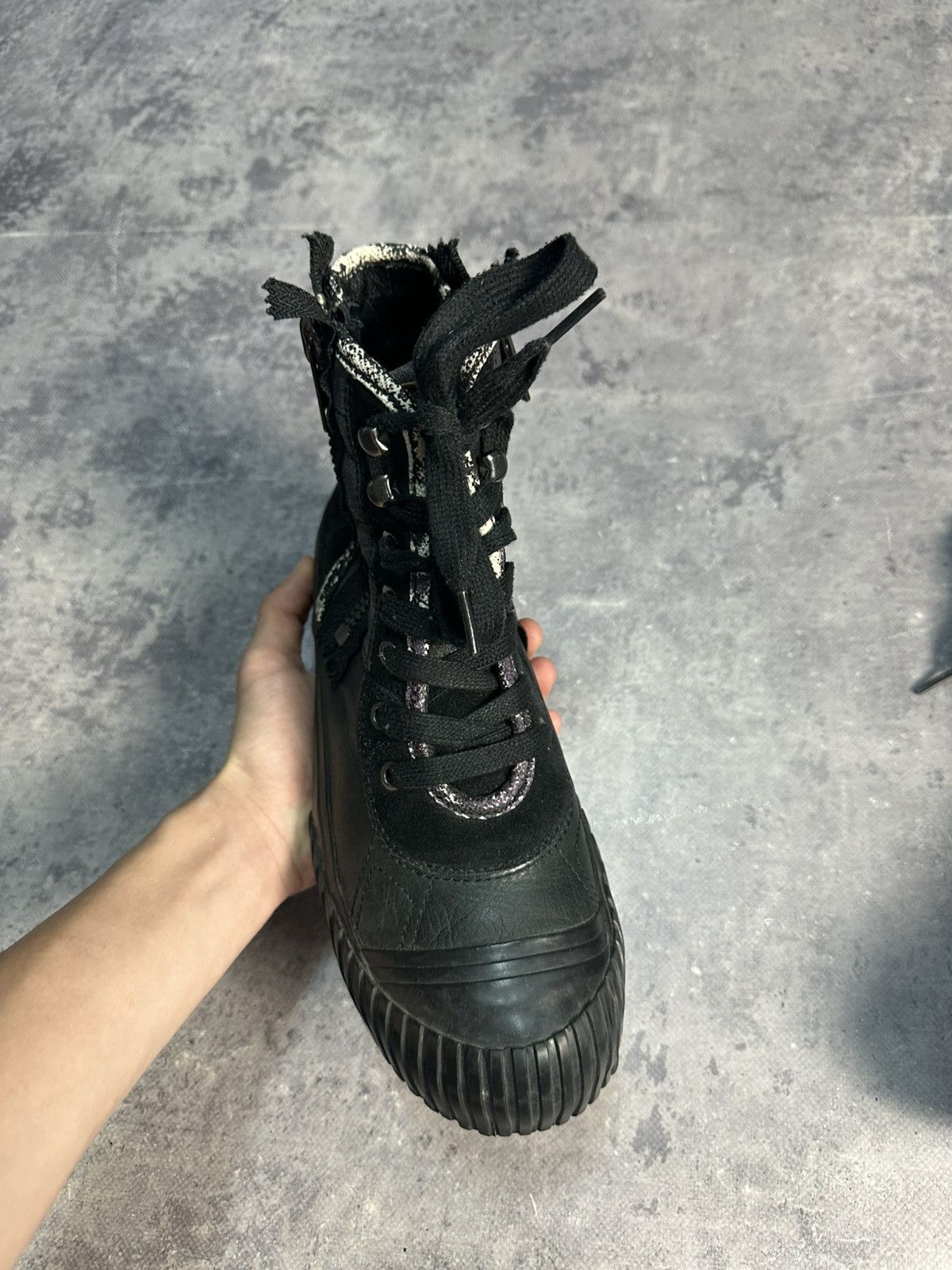Replay Vintage washed leather combat boots y2k Dirk bikkembergs Size US 9 / EU 42 - 3 Thumbnail