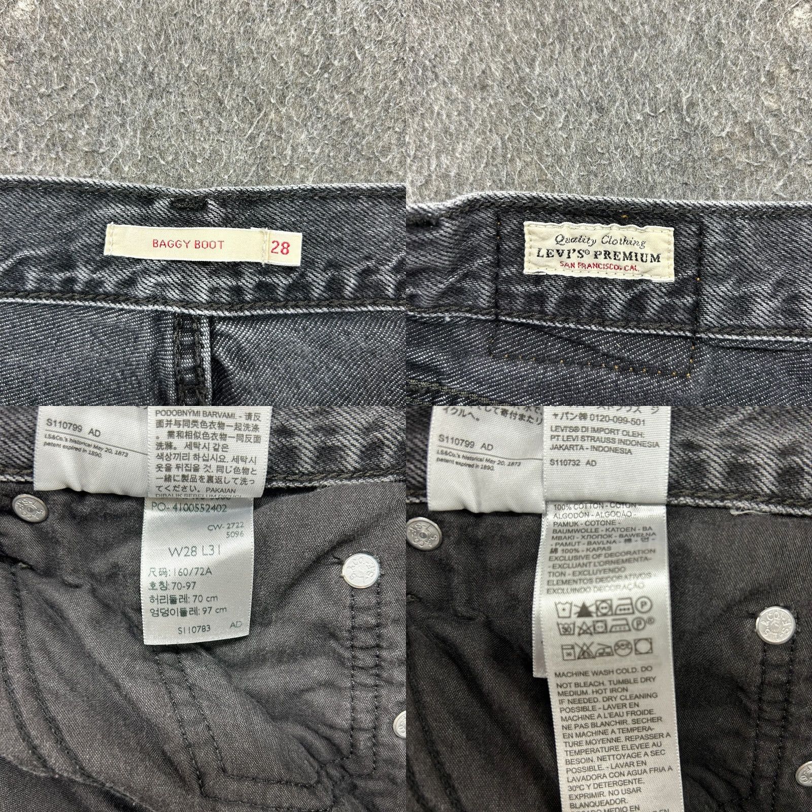 Levi's Levi's Jeans Womens 28 Black Bootcut Denim 5-Pocket Regular Dark Wash Distressed Vintage No N/A Size 28" / US 6 / IT 42 - 9 Thumbnail