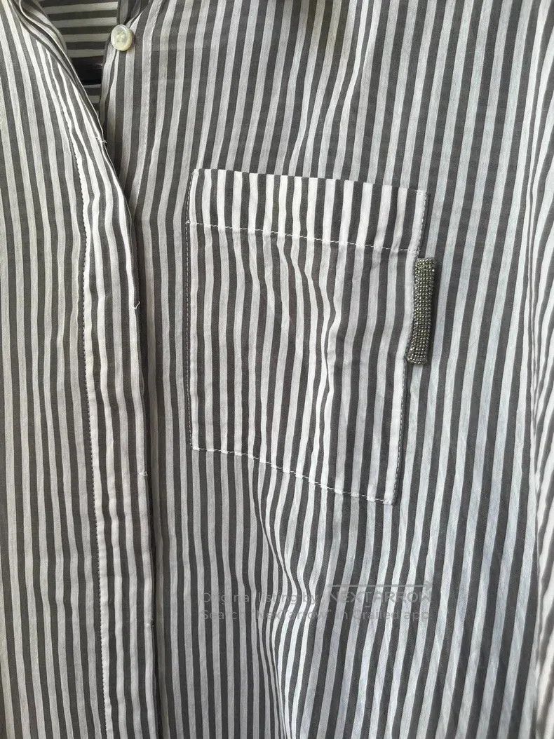 Brunello Cucinelli Brunello Cucinelli Striped beaded shirt Size XS / US 0-2 / IT 36-38 - 6 Thumbnail
