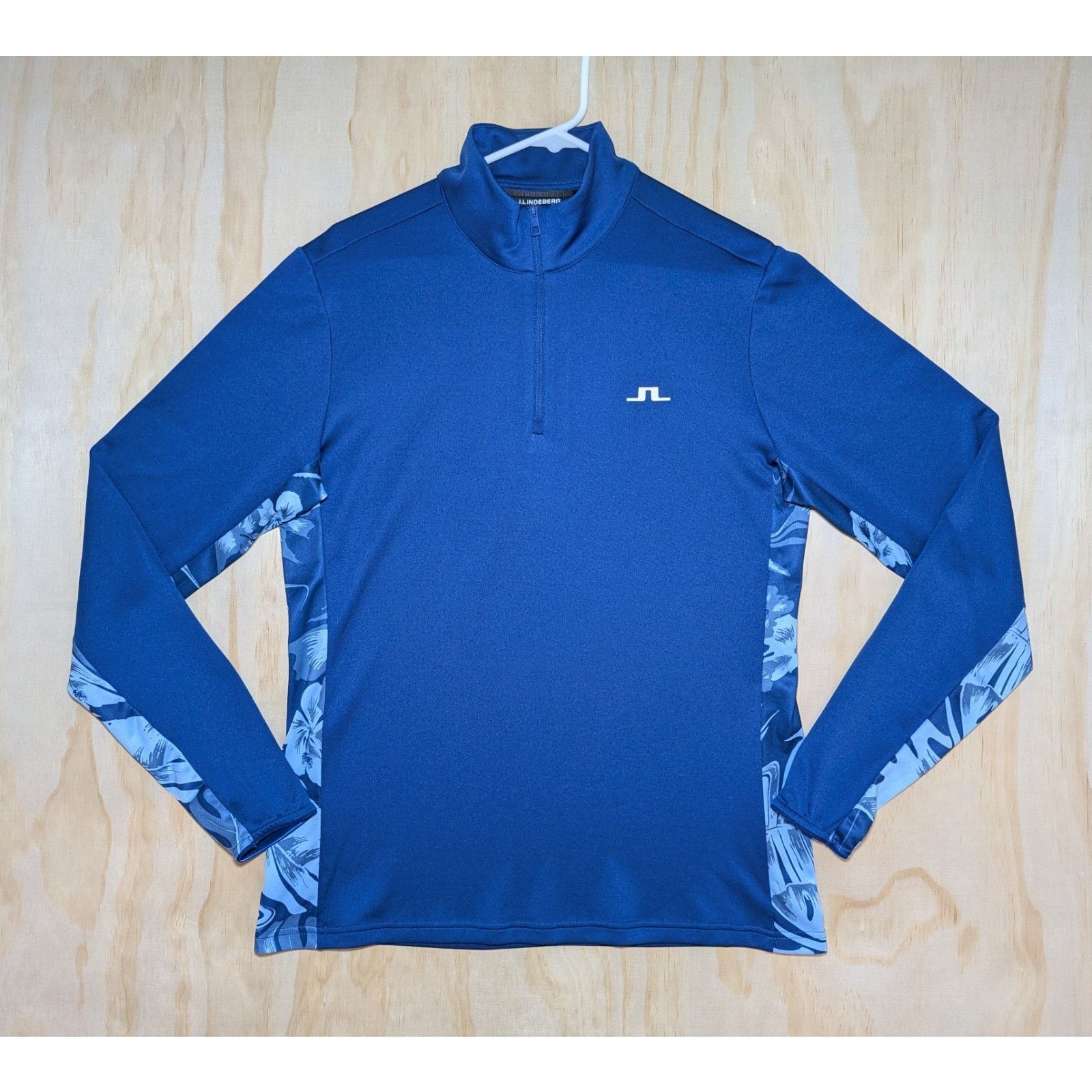 J.Lindeberg J.Lindeberg Men's Medium 1/4 Zip Golf Pullover Blue Floral Size US M / EU 48-50 / 2 - 1 Thumbnail
