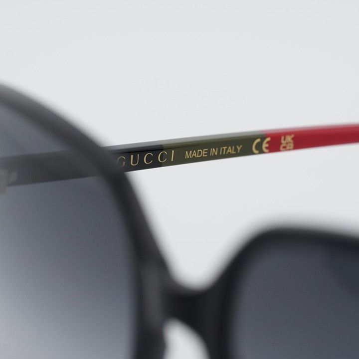 Gucci Gucci GG0544S 007 Sunglasses Shiny Black Square Frame, Grey Size ONE SIZE - 6 Thumbnail