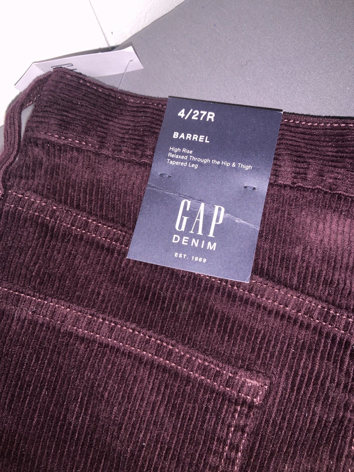 Gap Womens - Barrel Corduroy High Rise Pants - Size 4/27R Size 27" / US 4 / IT 40 - 5 Thumbnail