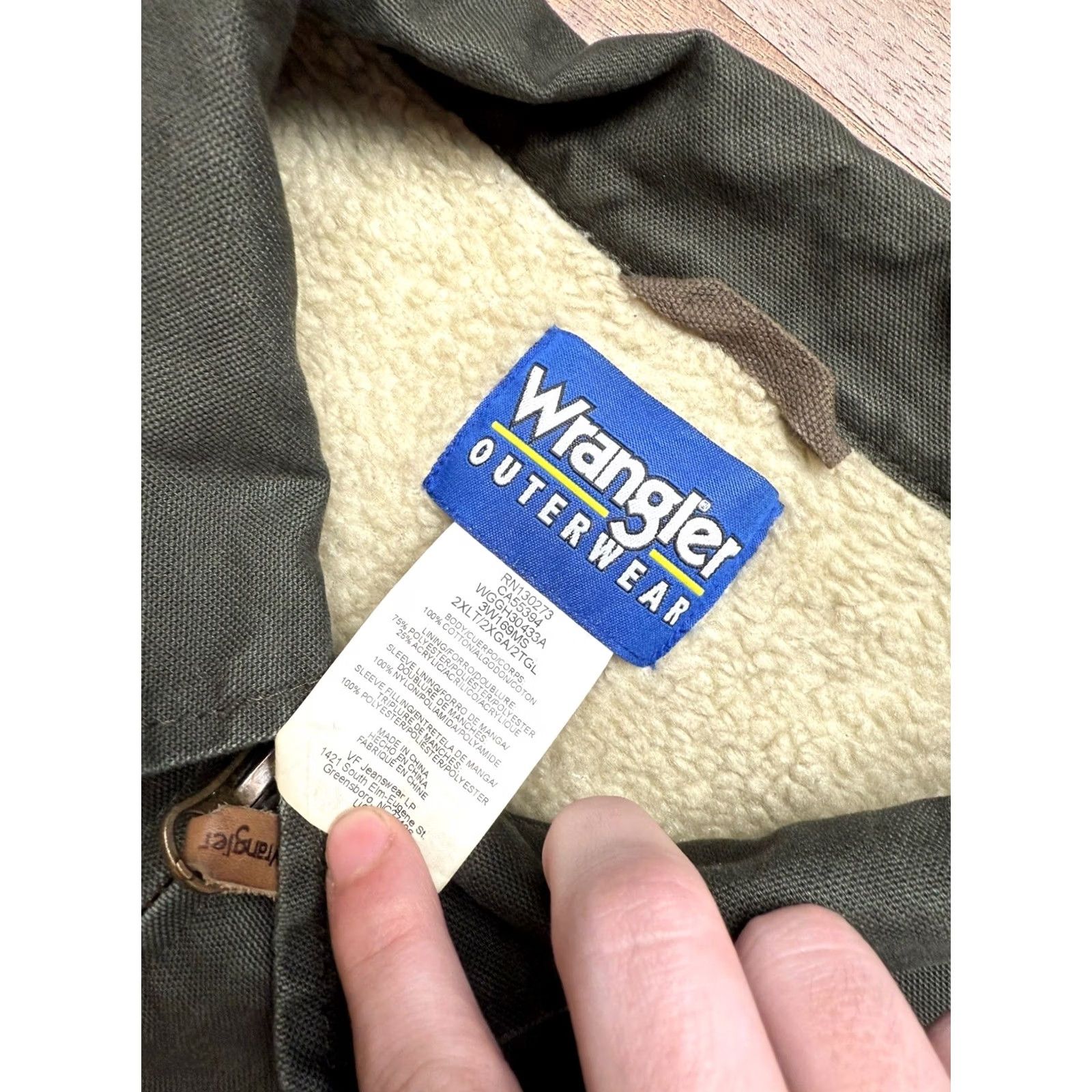 Wrangler VINTAGE Wrangler Green Canvas Sherpa Lined Zip Barn Chore Jacket Mens 2XL Size US XXL / EU 58 / 5 - 3 Thumbnail