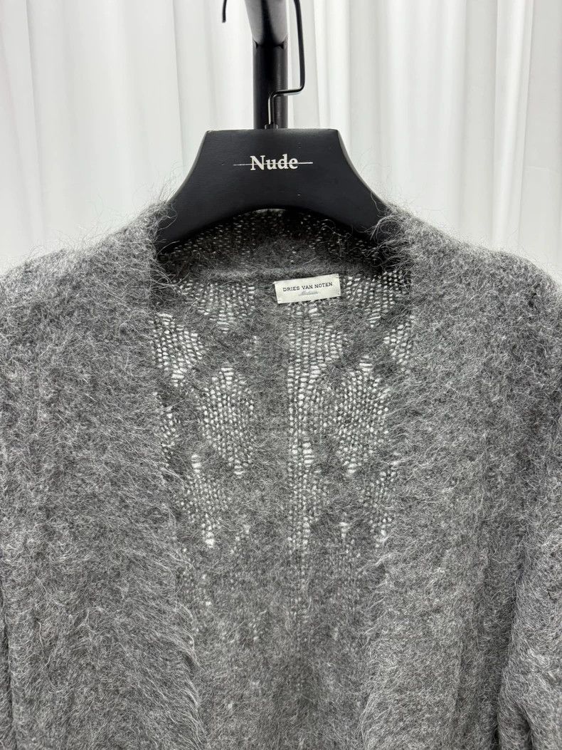 Dries Van Noten Dries van noten Mohair check knit cardigan shirt 2506-Nexta Size US M / EU 48-50 / 2 - 3 Thumbnail