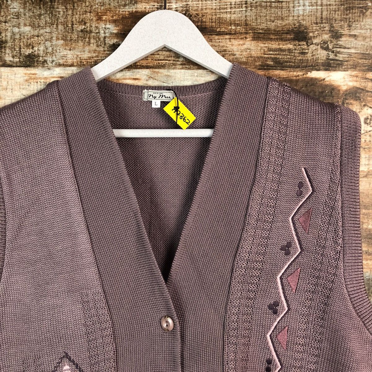 Japanese Brand × Vintage My Mrs Pink Vest Knitwear #A2362 Size L / US 10 / IT 46 - 4 Thumbnail