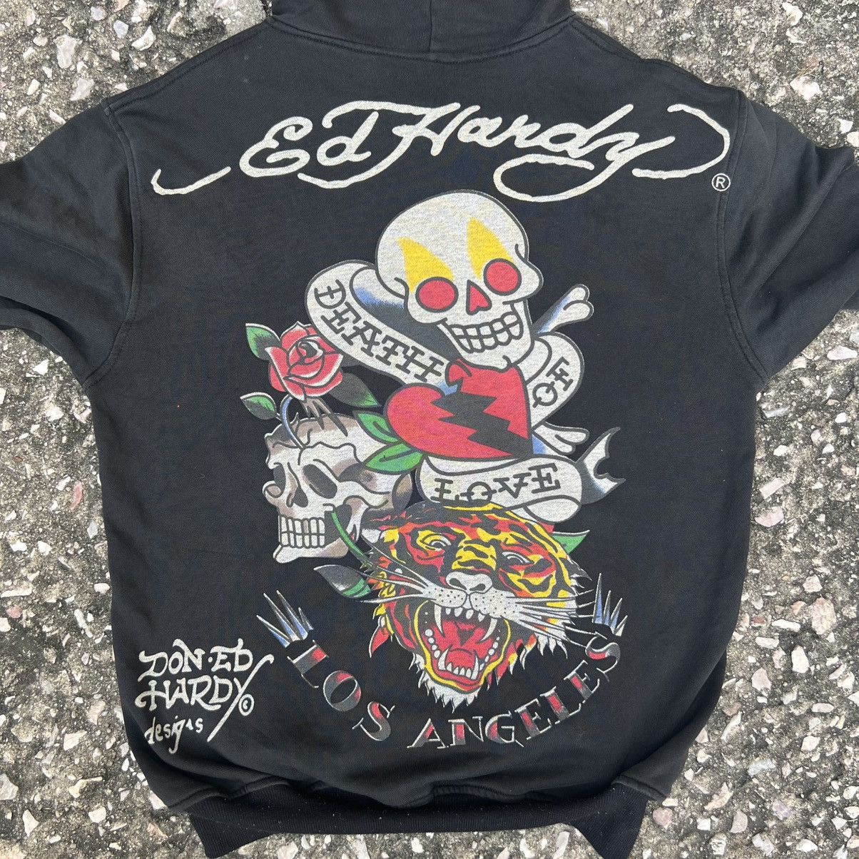 Christian Audigier × Ed Hardy × Vintage “ED HARDY” LOS ANGELES ZIP UP HOODIE Size US M / EU 48-50 / 2 - 6 Thumbnail
