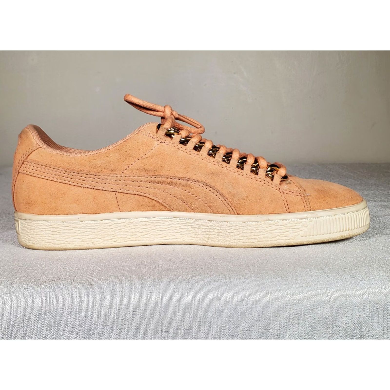 Puma PUMA Suede Classic X-Chain Sneakers Dusty Coral Rose Gold Women's US 7.5 Sneakers L o w T o p Chain Lace Eyelets Comfort Size US 8 / IT 38 - 5 Thumbnail
