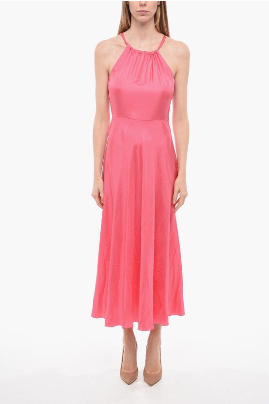 image of Red Valentino Silk Halterneck Dress in Pink, Women's (Size Small)