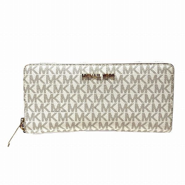 Michael Kors Michael Kors Michael Kors Monogram Round Zip Wallet Canvas Long Wallet 35F8GTVT3B in Good Condition Size ONE SIZE - 1 Thumbnail