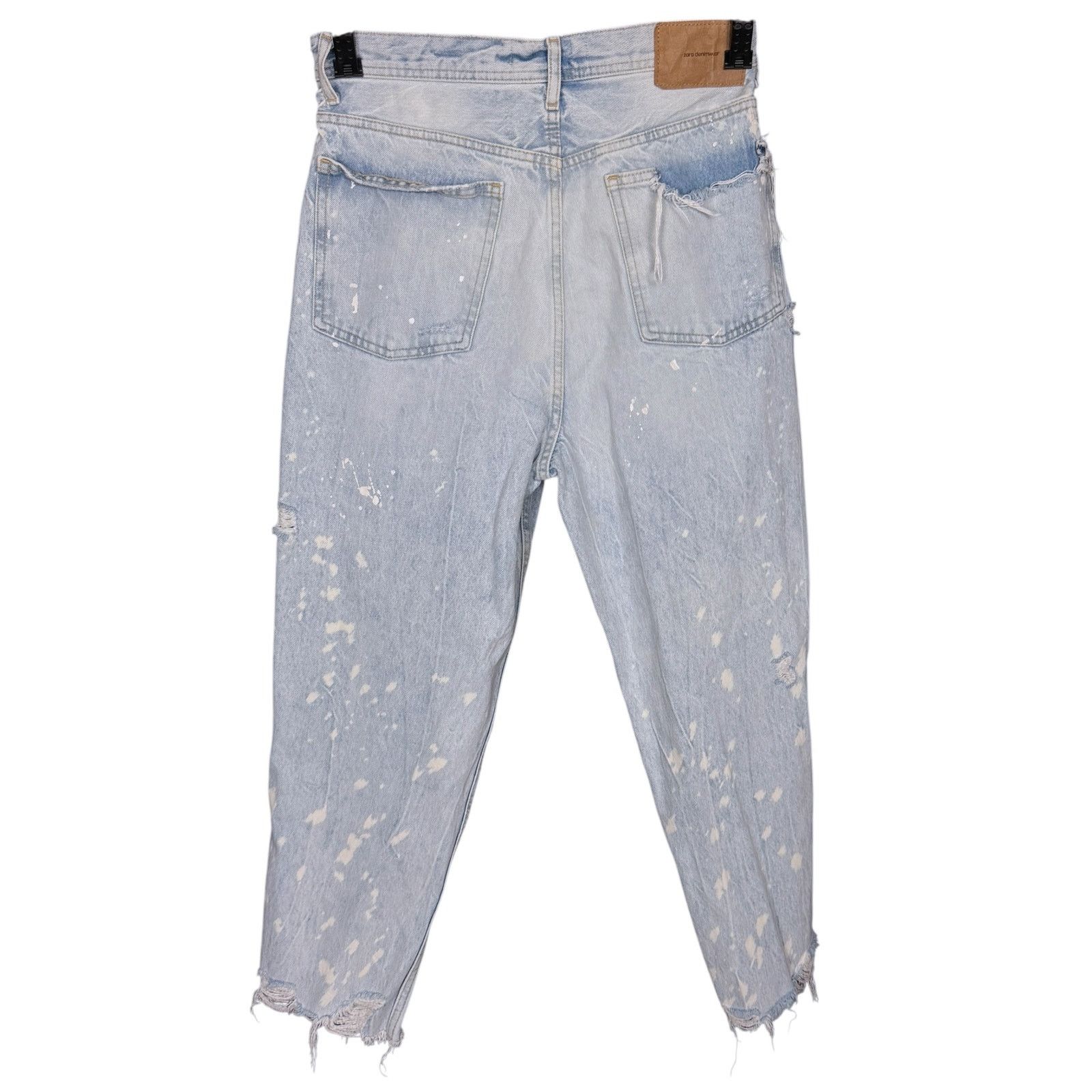 Zara Zara Destroyed Distressed Cropped Light Jeans Women's 30x25 Size 30" / US 8 / IT 44 - 7 Thumbnail