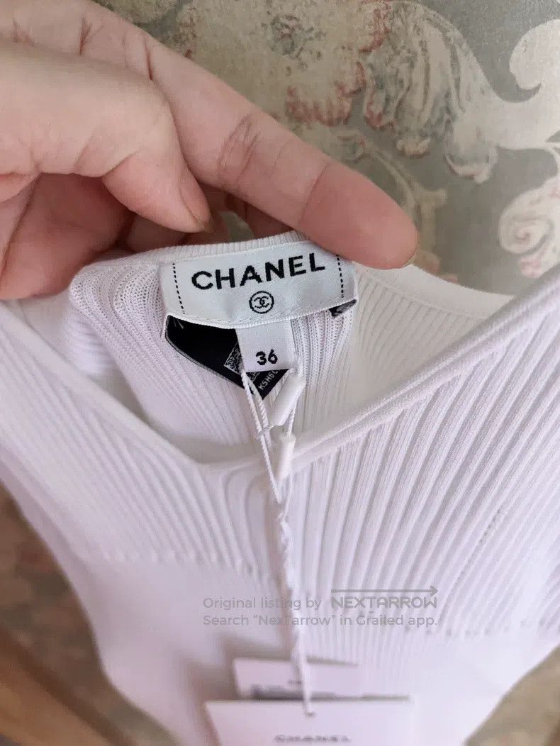 Chanel Chanel 23A Handicraft Workshop White Hollow Dress Size XS / US 0-2 / IT 36-38 - 9 Thumbnail