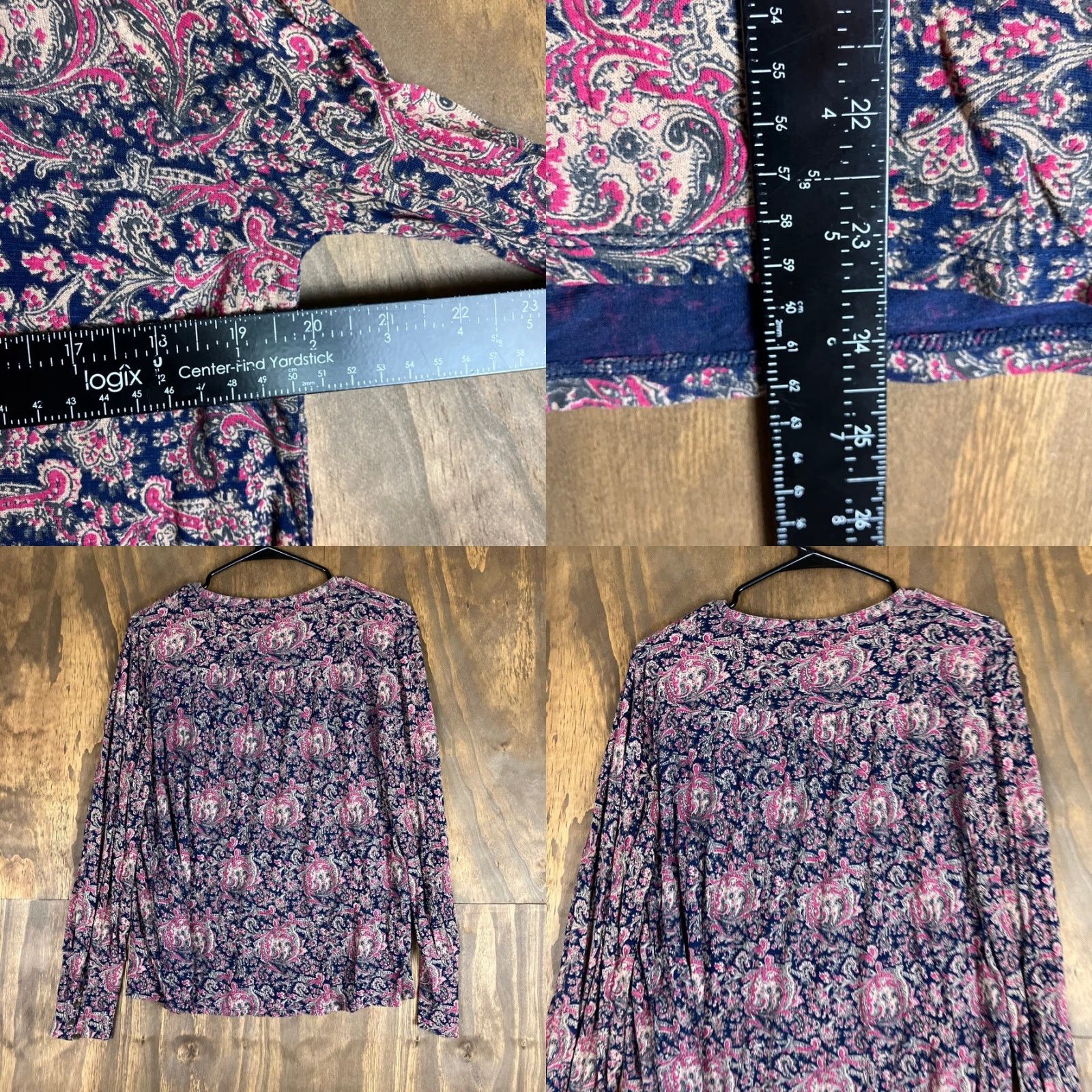 Lucky Brand Lucky Brand Blouse Womens Paisley Long Sleeve Henley V Neck Boho Pink M Size M / US 6-8 / IT 42-44 - 8 Thumbnail