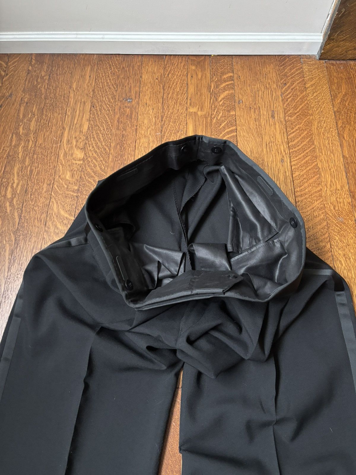 Vintage 90s Vintage Tuxedo 1990s 2-Piece Suit Set Black Tux Formal L Size 44R - 12 Thumbnail