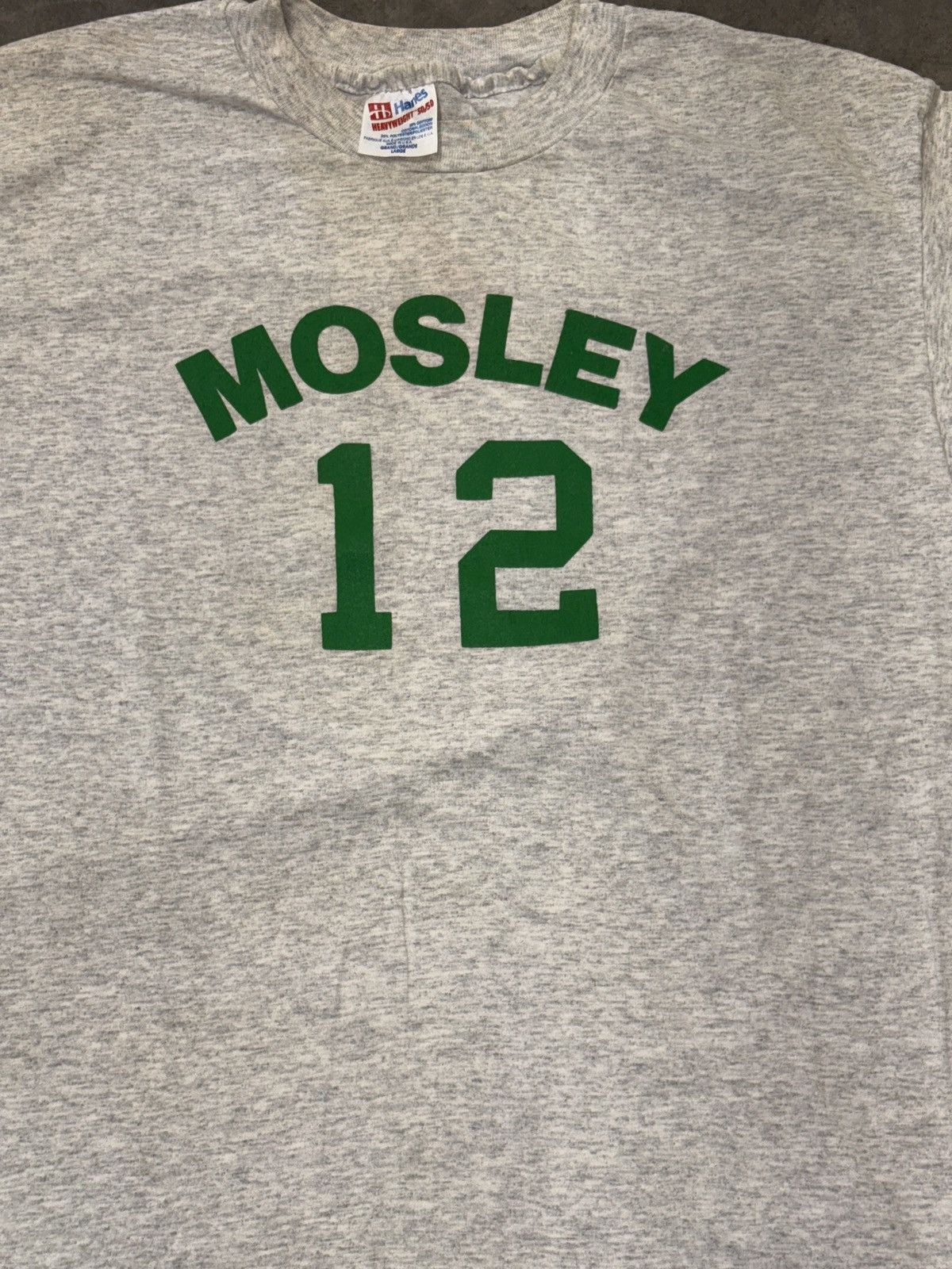 Hanes × Vintage Vtg Hanes Heavyweight 50/50 Mosley #12 t shirt Size US L / EU 52-54 / 3 - 2 Thumbnail
