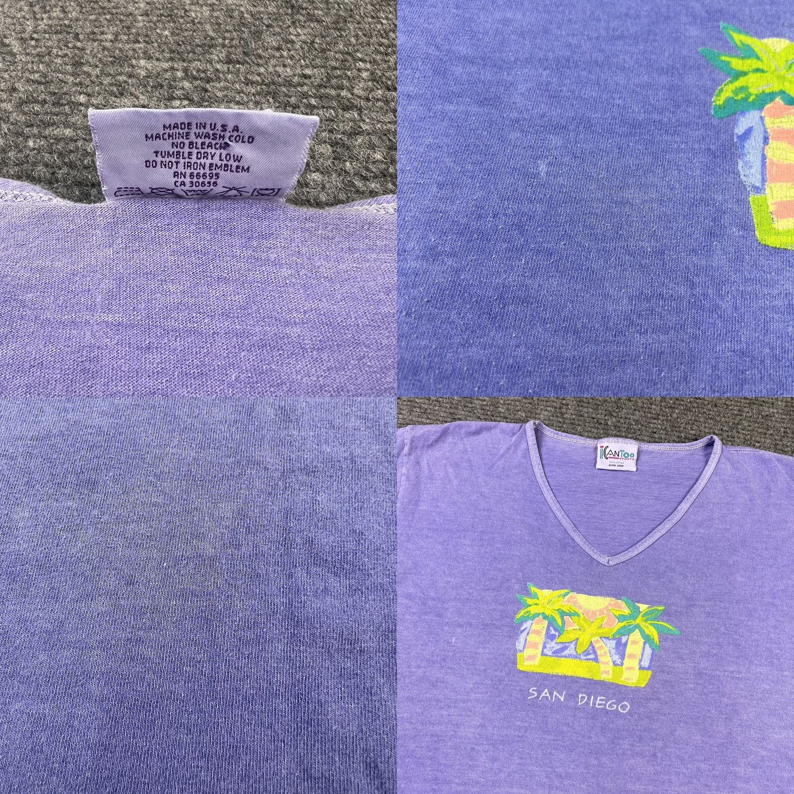Vintage VINTAGE San Diego Graphic Tee V-Neck T-Shirt Womens XL Activewear Made USA Size XL / US 12-14 / IT 48-50 - 8 Thumbnail
