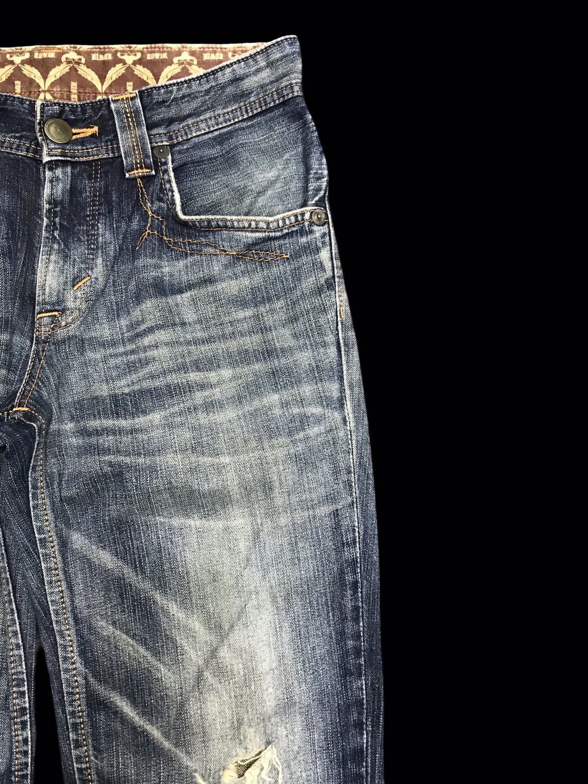 Edwin × Japanese Brand 💥FLARE💥EDWIN BUFFALO HEAD CRSH FLARE DISTRESSED DENIM F329 Size US 30 / EU 46 - 4 Thumbnail