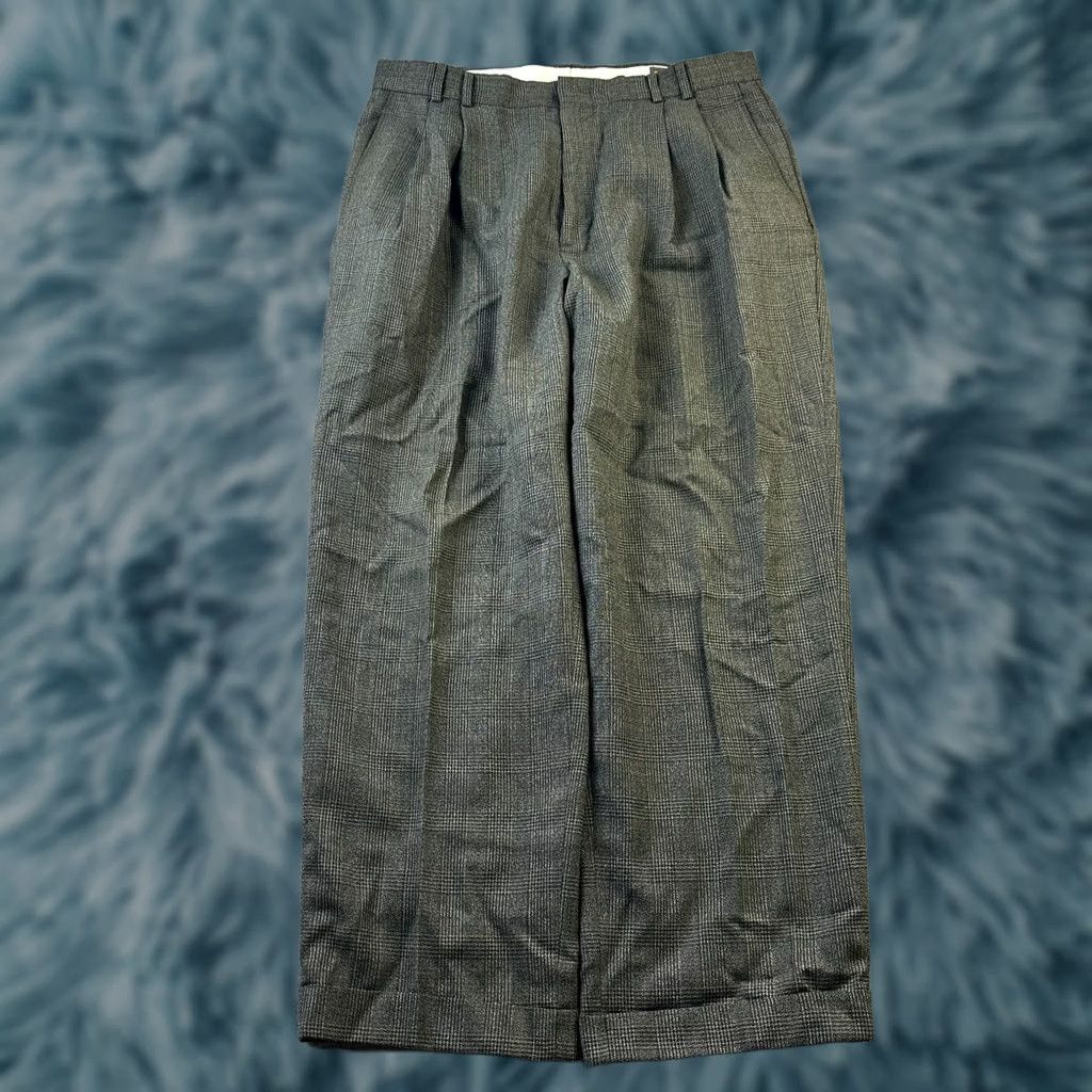 Dockers VINTAGE Dockers Pants Mens 34x28 Trousers Double Pleated USA 1995 Glen Plaid Size US 34 / EU 50 - 1 Thumbnail