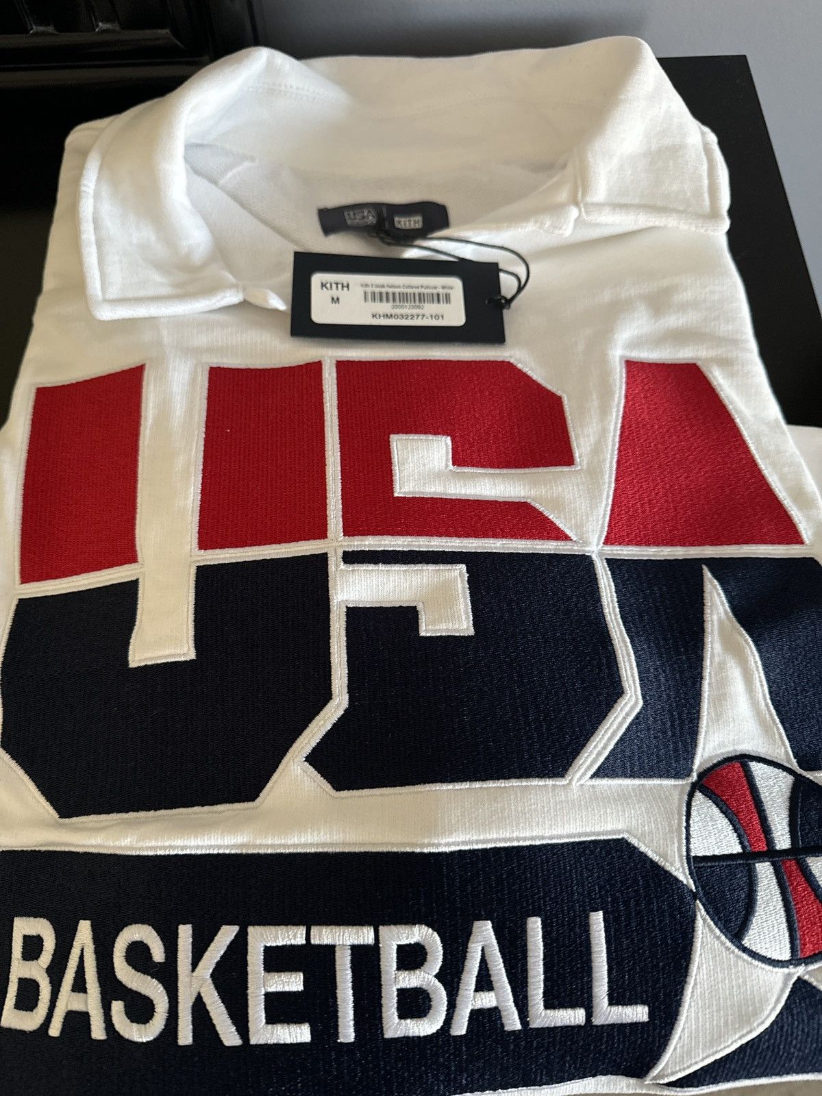 Kith × USA Olympics Kith for USA Basketball Nelson Collared Pullover - White Size US M / EU 48-50 / 2 - 5 Thumbnail