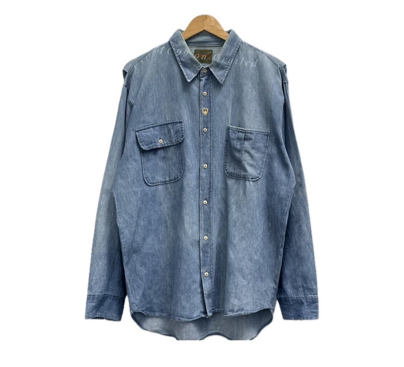 Vintage 1980s Boneville Massimo Osti Oversize Denim Shirt Size US M / EU 48-50 / 2 - 1 Thumbnail