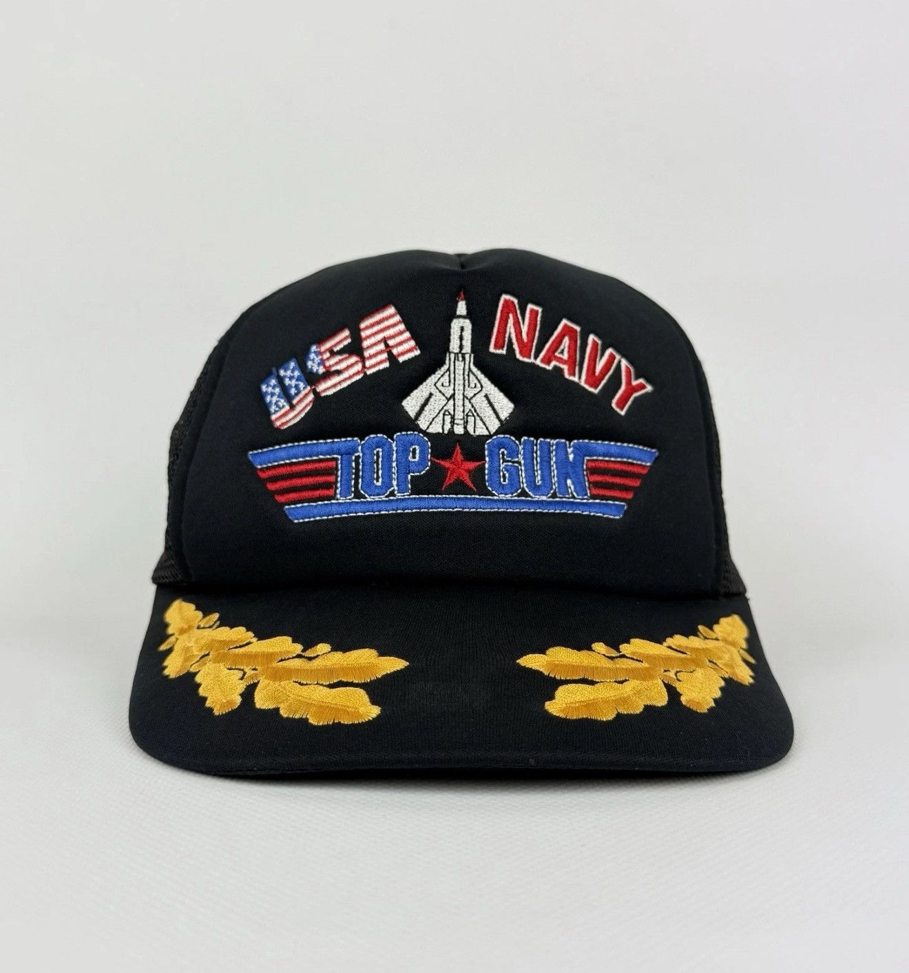 Vintage Vintage USA Navy Top Gun Tracker Cap Hat Black Top Snapback Size ONE SIZE - 6 Thumbnail