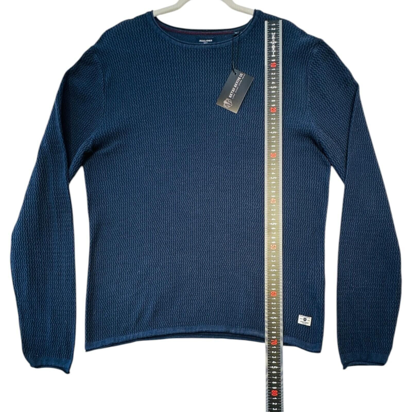 Jack & Jones Jack & Jones Jumper Men's UK Size XL Blue Textured Knit Size US XL / EU 56 / 4 - 10 Thumbnail