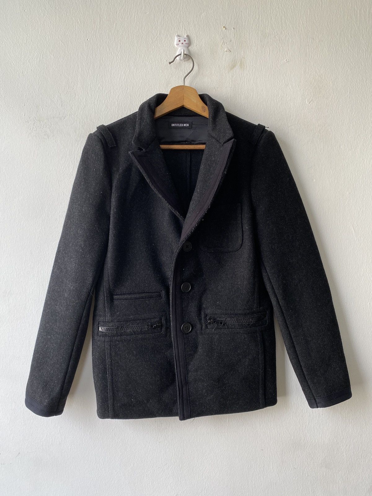 Untitled Artworks × Untitled&Co Untitled Men Wool Heavy Coat Jacket Size US S / EU 44-46 / 1 - 3 Thumbnail