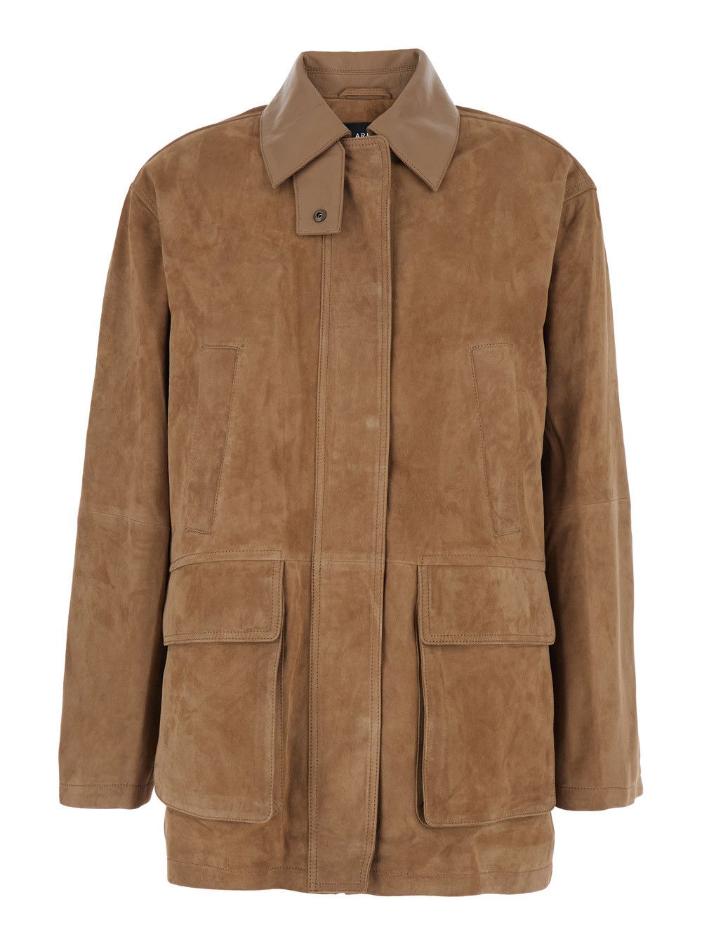 ARMA 'Kaylee' Brown Jacket with Foldable Collar with Button and Patch Pockets on the Front in Suede for Women Size S / US 4 / IT 40 - 1 Thumbnail