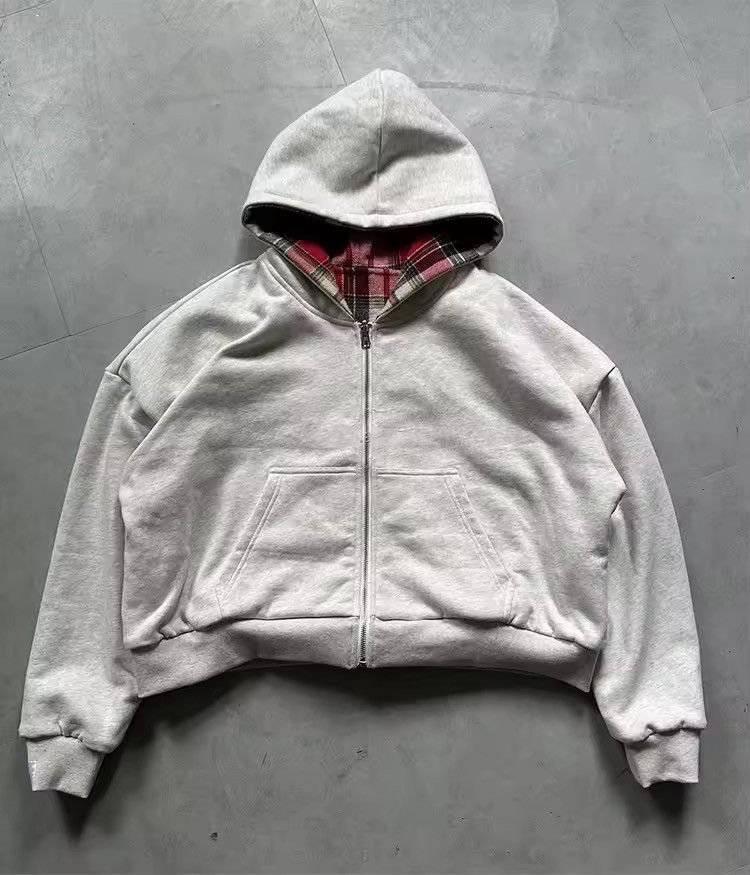 Other Y2k Zip Up Double Sided Plaid Hoodie Sweatshirt Size US XL / EU 56 / 4 - 4 Thumbnail