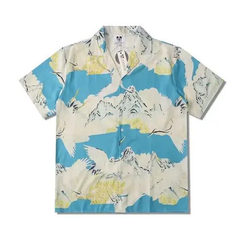 image of Vintage Outdoor Function Hiphop Aloha Hawaiian Camp Shirt, Men's (Size Large)