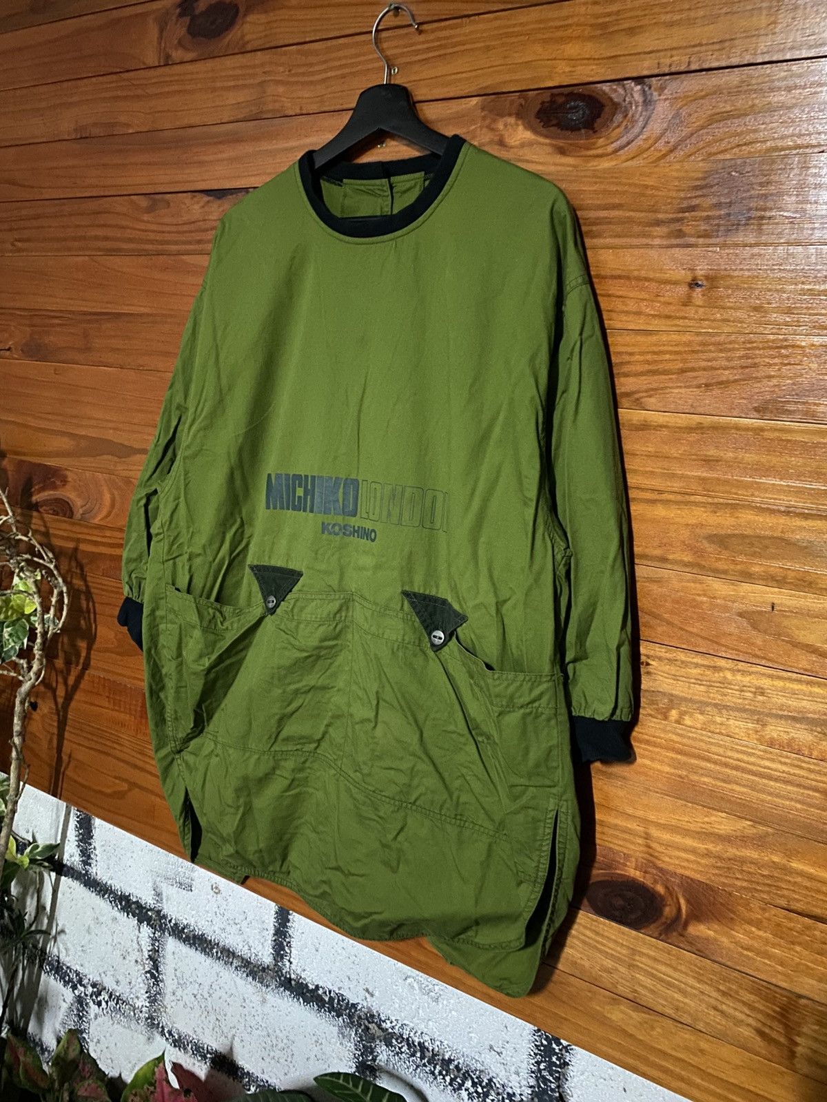 Michiko Koshino London Michiko London Koshino Oversized Olive Smock Jacket Size US M / EU 48-50 / 2 - 4 Thumbnail