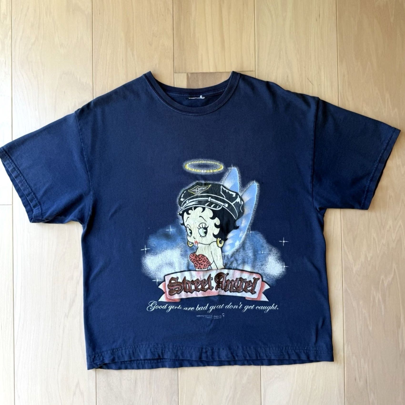 Vintage VINTAGE Betty Boop Shirt Blue Small 90s Cartoon Promo Street Angel Biker Mens Size US S / EU 44-46 / 1 - 2 Thumbnail