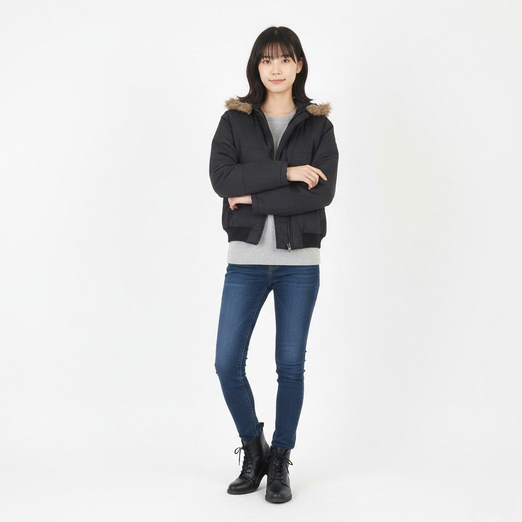 Diesel Diesel Women M Jacket Black Nylon Hooded 0229 Size M / US 6-8 / IT 42-44 - 1 Thumbnail