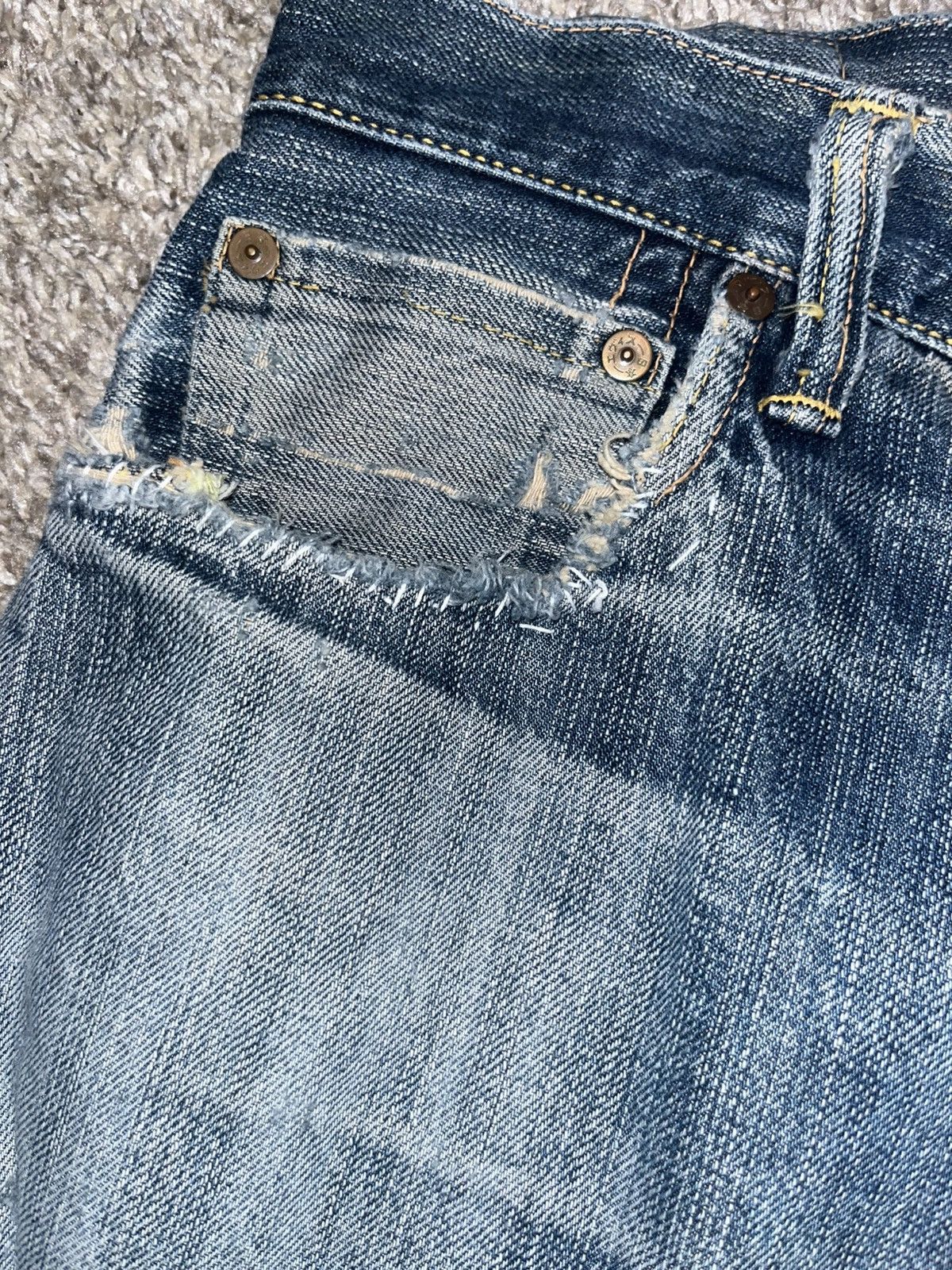 Evisu Rare Evisu Stitched Green Daicock Denim Size US 31 - 6 Thumbnail
