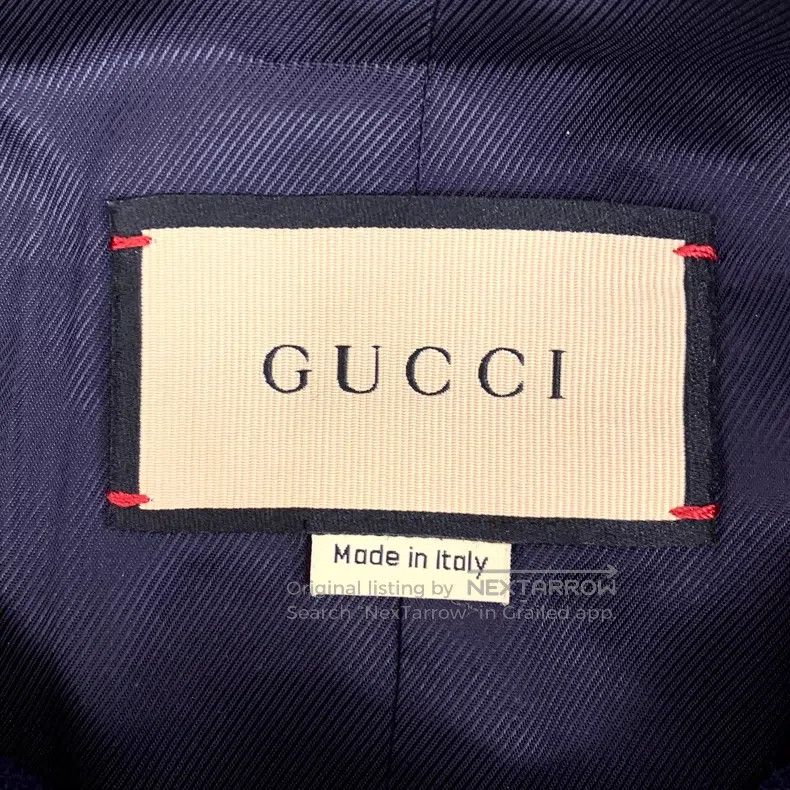 Gucci Gucci 23 dark blue logo embroidered wool round neck single Size US M / EU 48-50 / 2 - 6 Thumbnail