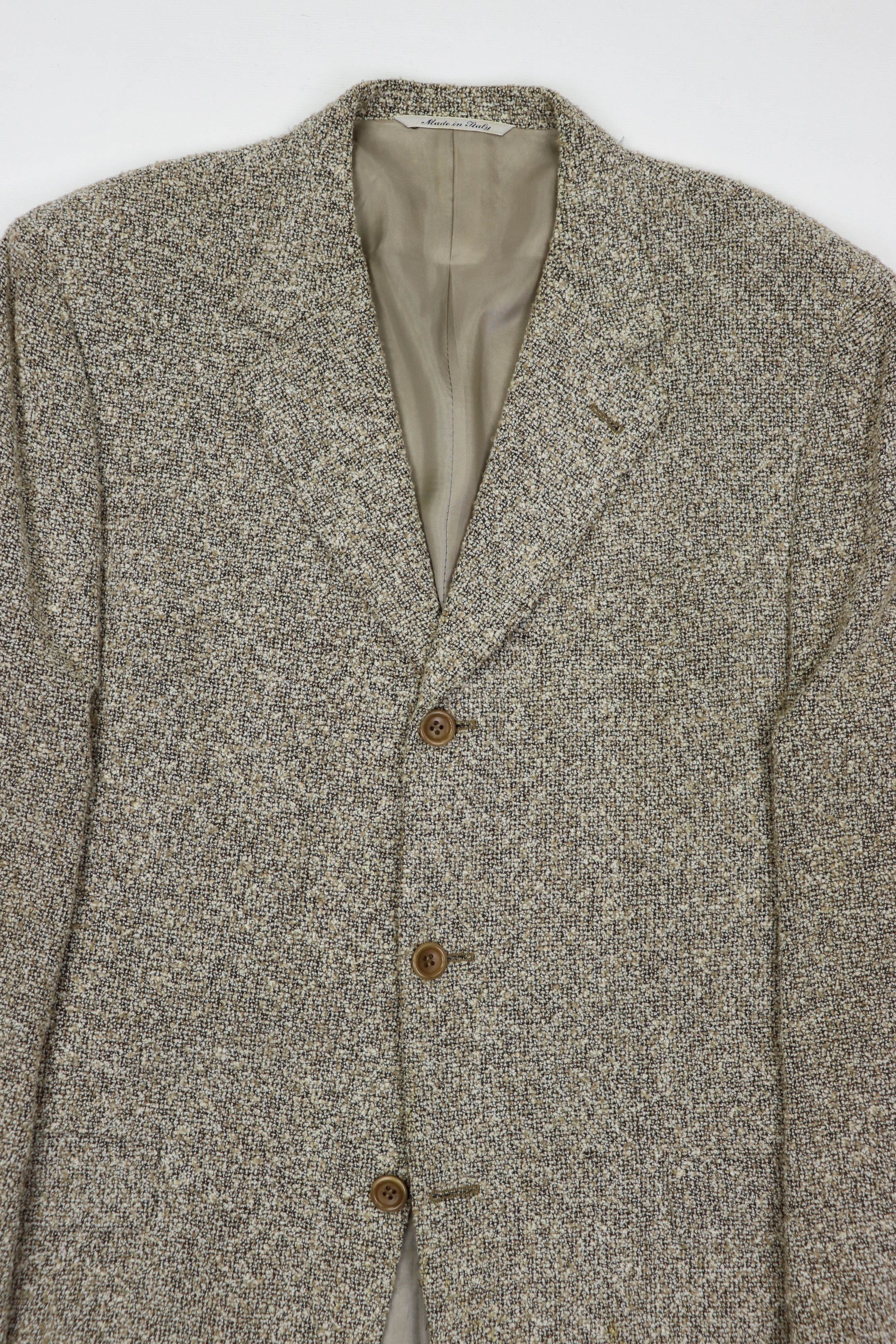 Canali Canali Proposta Cream Beige Terry Fabric Sport Coat Blazer Size 50R - 3 Thumbnail