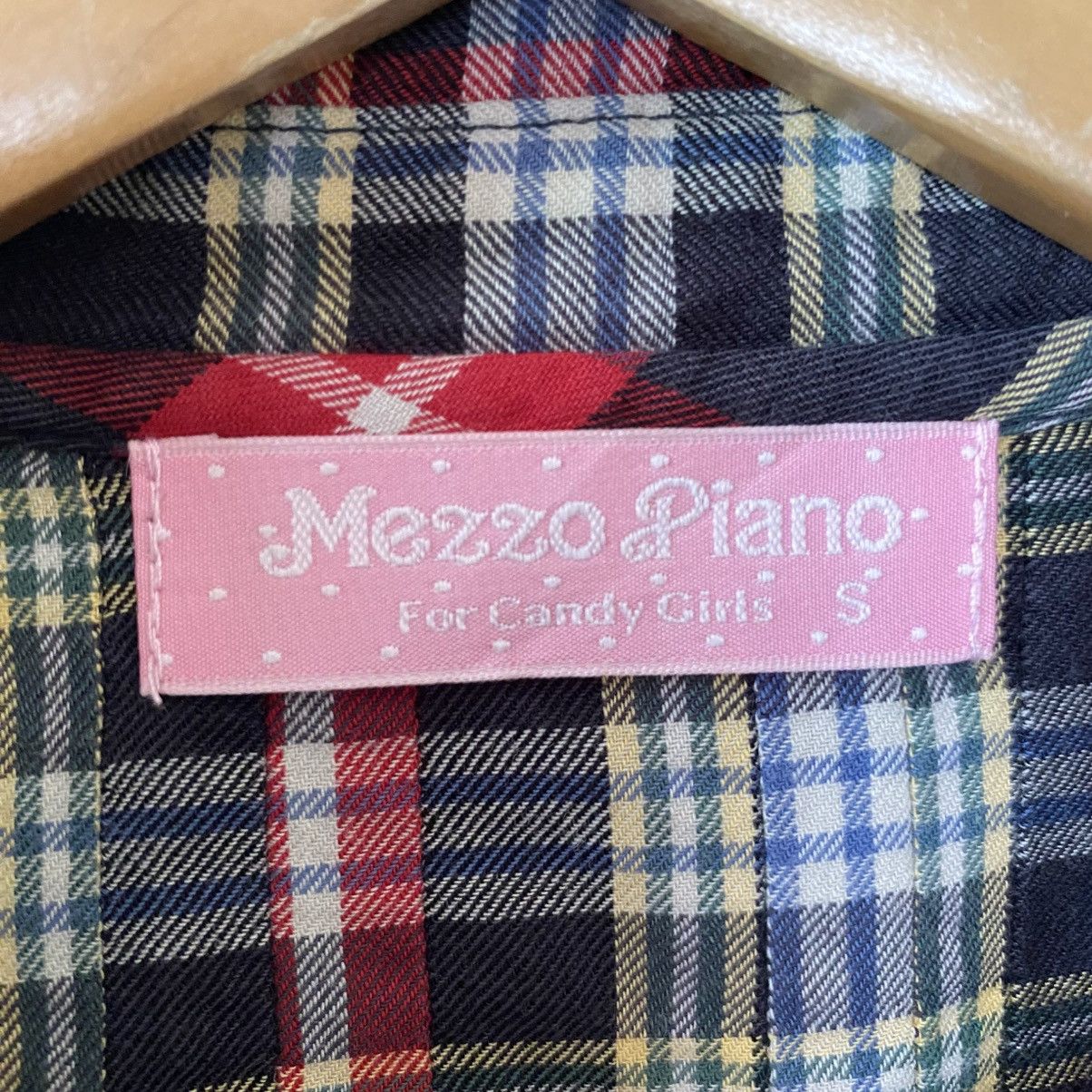 Japanese Brand Mezzo Piano Red Navy Check Long Sleeve Blouse Size S / US 4 / IT 40 - 14 Thumbnail