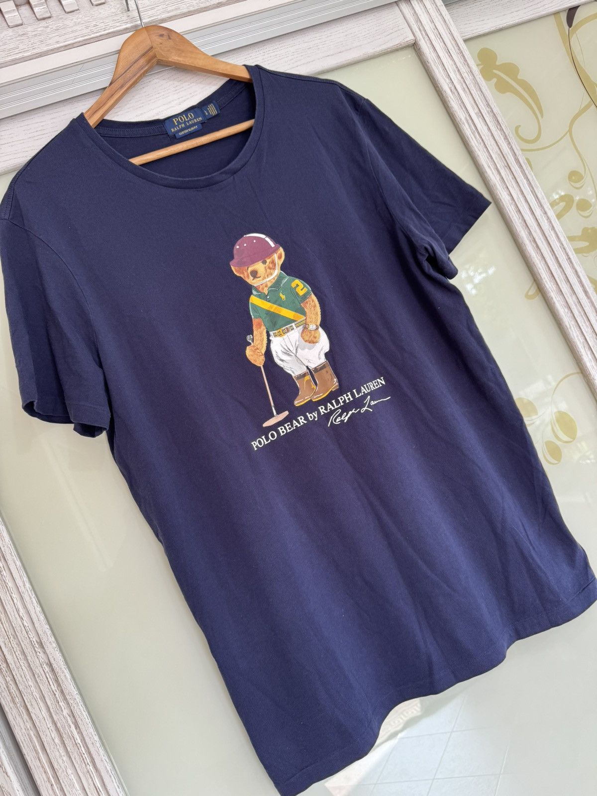 Polo Ralph Lauren × Ralph Lauren Ralph Lauren Polo Bear Navy Polo Player Bear T-shirt Tee Size US L / EU 52-54 / 3 - 4 Thumbnail