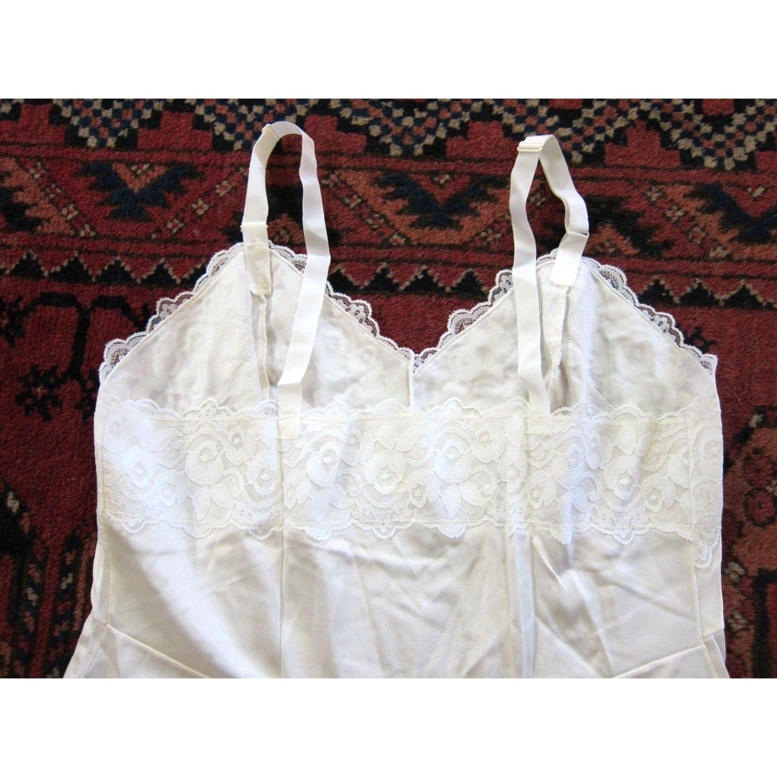 Vintage Vintage Pinehurst Ivory Lace Spaghetti Strap Long Slip Nightgown Dress 36 Medium Size M / US 6-8 / IT 42-44 - 4 Thumbnail